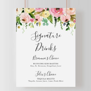 Tropical Colorful Fall Signature Drinks Sign