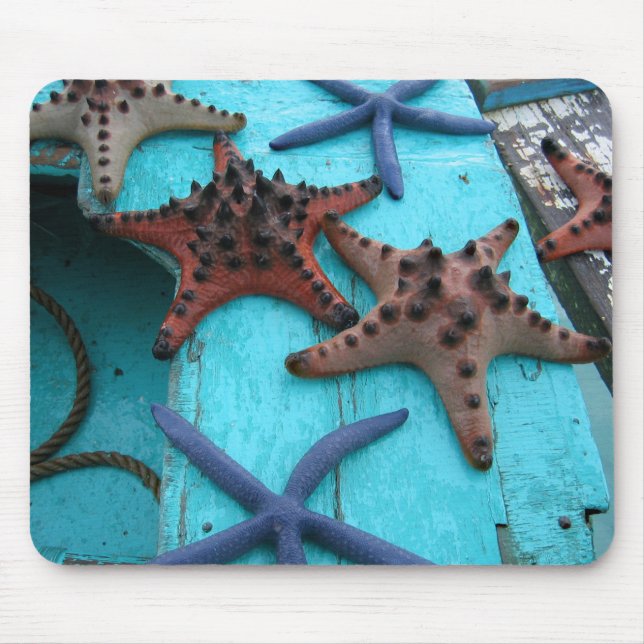 Tropical, colouful starfish mouse pad (Front)
