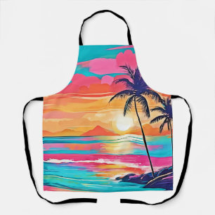 Tropical Colour Glow Sunset Design Apron