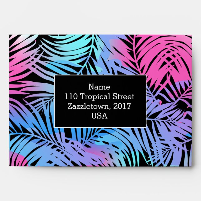 Tropical coloured palms envelope (Front)