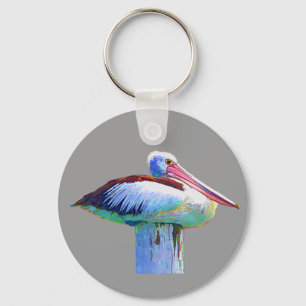 Tropical Coloured Pelican Key Ring