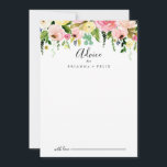 Tropical Colourful Autumn Floral Wedding Advice Card<br><div class="desc">This tropical colourful autumn floral wedding advice card is perfect for a destination wedding. The design features pink, blush, yellow, blue and white watercolor fall peonies with botanical green leaves. These cards are perfect for a wedding, bridal shower, baby shower, graduation party & more. Personalise the cards with the names...</div>