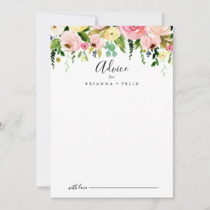 Tropical Colourful Autumn Floral Wedding Advice Card