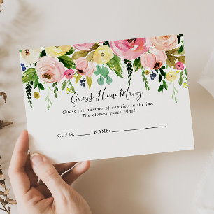 Tropical Colourful Autumn Guess How Many Game Card