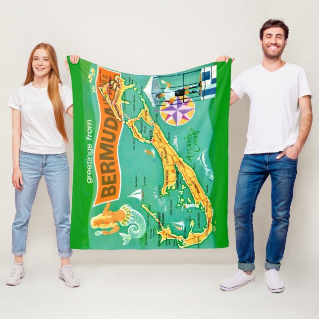 Tropical Colourful Bermuda  Fleece Blanket (In Situ)
