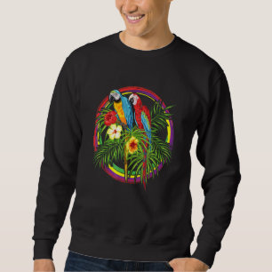 Tropical Colourful Birds Parrot Macaw Cockatoo Jun Sweatshirt