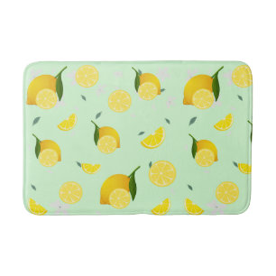 Tropical colourful Citrus SUMMER Orange lemon Slic Bath Mat