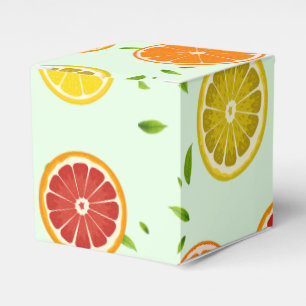 Tropical colourful Citrus SUMMER Orange lemon Slic Favour Box