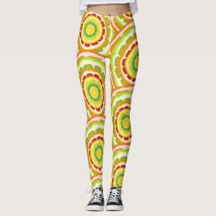 Tropical colourful Citrus SUMMER Orange lemon Slic Leggings