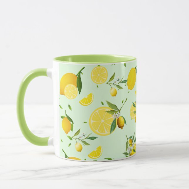 Tropical colourful Citrus SUMMER Orange lemon Slic Mug (Left)
