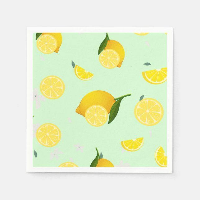 Tropical colourful Citrus SUMMER Orange lemon Slic Napkin (Front)