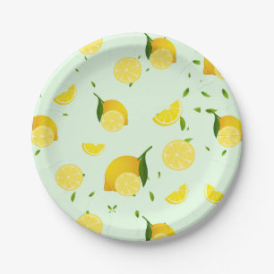 Tropical colourful Citrus SUMMER Orange lemon Slic Paper Plate