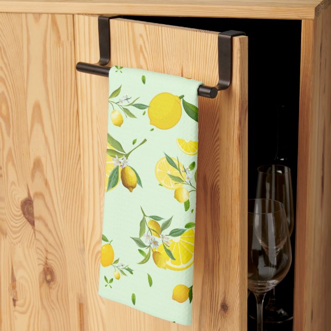 Tropical colourful Citrus SUMMER Orange lemon Slic Tea Towel (Thirds Fold)