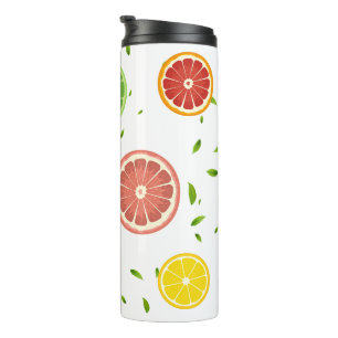 Tropical colourful Citrus SUMMER Orange lemon Slic Thermal Tumbler