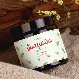 Tropical Colourful Cosmetics Jar Wrap Around Label