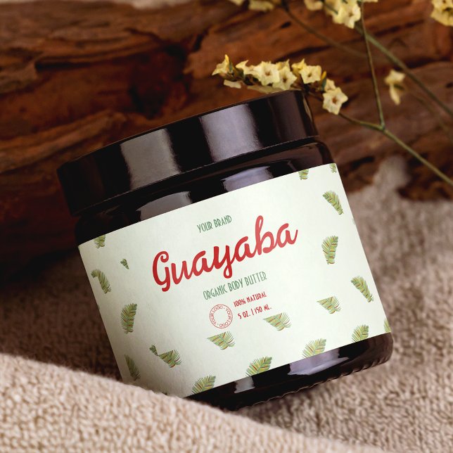 Tropical Colourful Cosmetics Jar Wrap Around Label (Creator Uploaded)