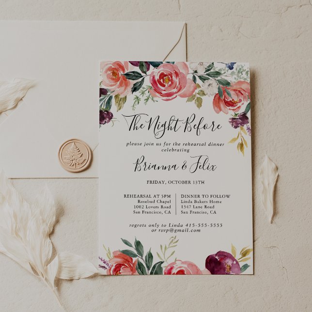 Tropical Colourful Night Before Rehearsal Dinner Invitation (Creator Uploaded)