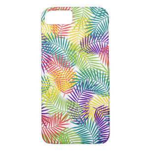 Tropical Colourful Stylised Palm Leafs Pattern iPhone 8/7 Case