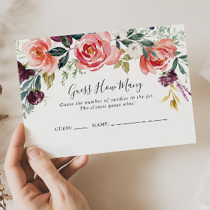 Tropical Colourful Summer Guess How Many Game Card