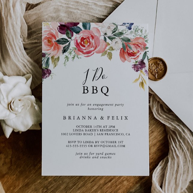 Tropical Colourful Summer I Do BBQ Engagement Part Invitation (Creator Uploaded)