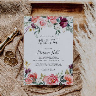 Tropical Colourful Summer Kitchen Tea Bridal Showe Invitation