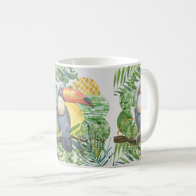 Tropical Colourful Toucan Bird: Exotic Wildlife  Coffee Mug (Front Right)