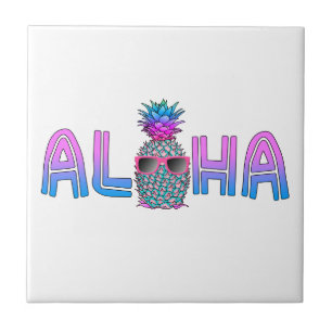 Tropical Cool Aloha Pineapple Ceramic Tile