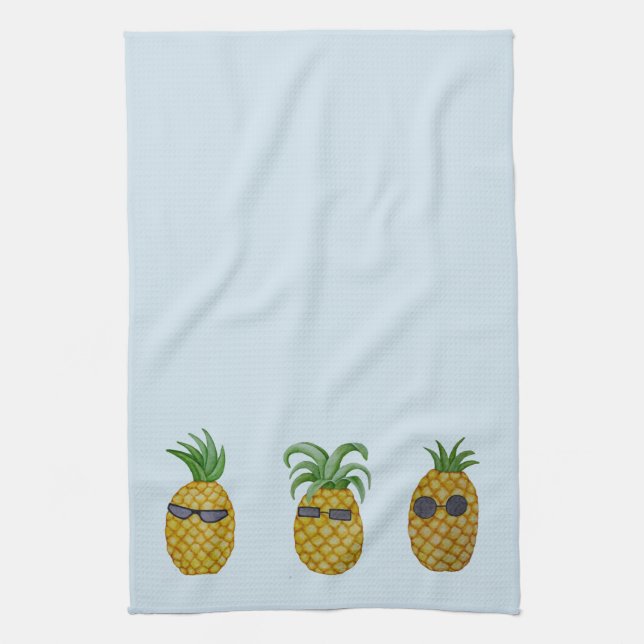 Tropical Cool Pineapples Kitchen Towel (Vertical)