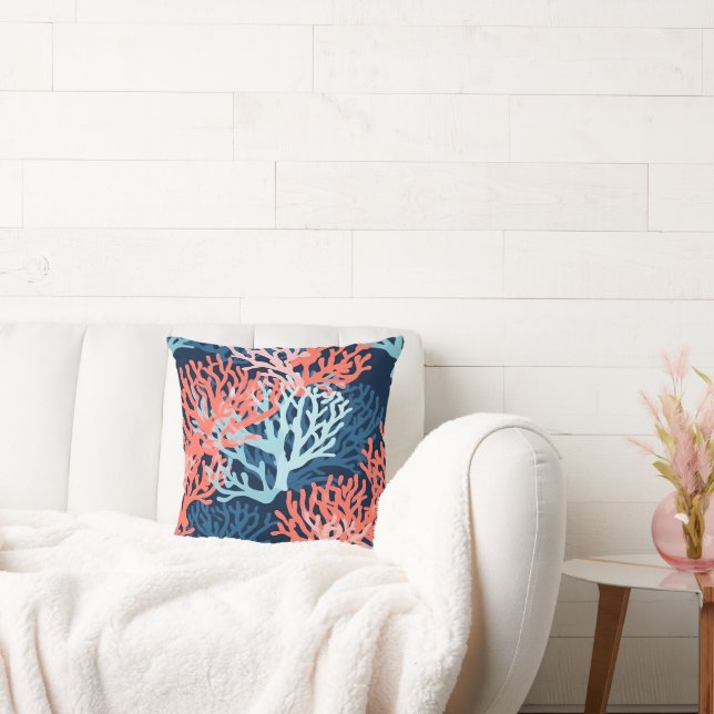 Tropical Coral Accents Cushion (Couch)