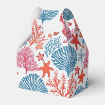 Tropical coral and starfish pattern