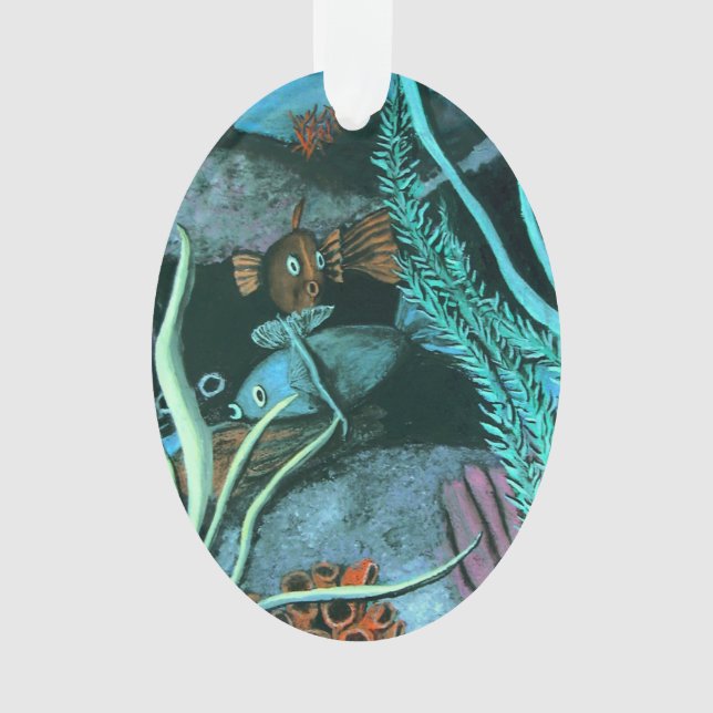 Tropical Coral Reef Christmas Fish Sealife Ornament (Front)
