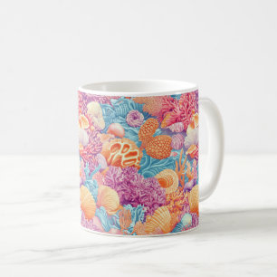 Tropical Coral Reef Turquoise Lavender Marine Coffee Mug