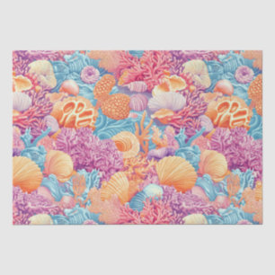 Tropical Coral Reef Turquoise Lavender Marine Tissue Paper