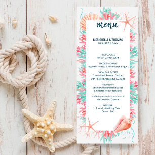 Tropical Coral Reef Under The Sea Wedding Menu