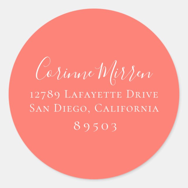Tropical Coral Return Address Sticker (Front)