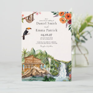 Tropical Costa Rica Destination Wedding Invitation