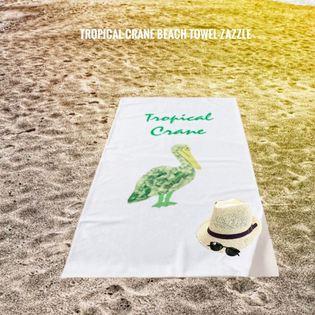 Tropical Crane Beach Towel (Creator Uploaded)