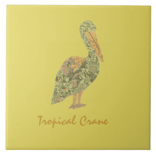 Tropical Crane  Ceramic Tile