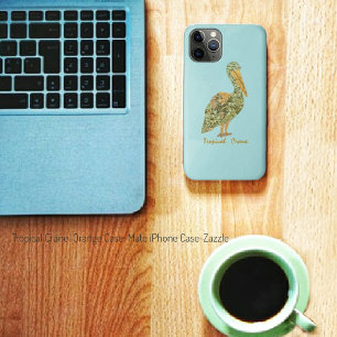 Tropical Crane-Orange iPhone 11 Pro Case