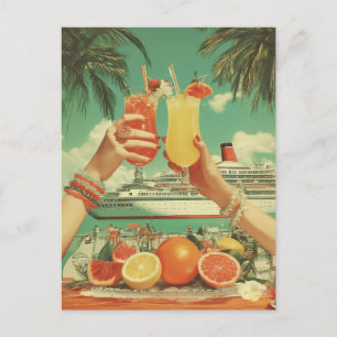Tropical Cruise Cocktail Bliss Postcard