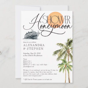 Tropical Cruise Honeymoon Fund Couples Shower Invitation