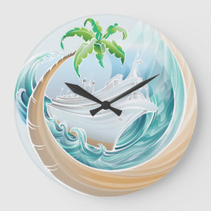 Tropical Cruise Large Clock