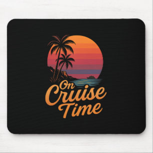 Tropical Cruise On Vacation Time With Palm Tree Su Mouse Pad