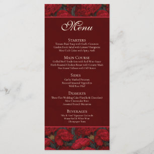Tropical Custom Carnation Petal Seaside Wedding Menu