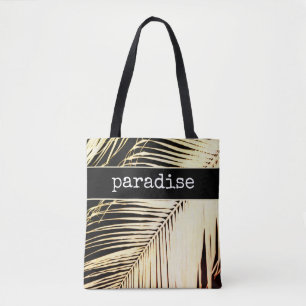 tropical custom personalised tote palm leaf design bag