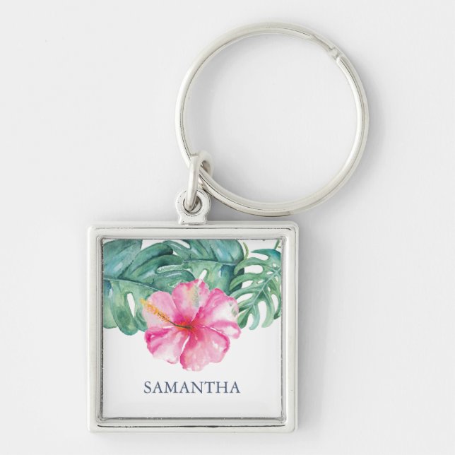 Tropical Customisable Keychains Personalised (Front)