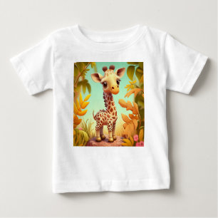 Tropical Cute Baby Giraffe Cartoon-37560 Baby T-Shirt