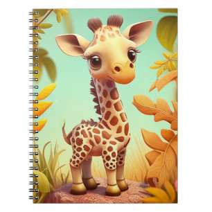 Tropical Cute Baby Giraffe Cartoon-37560 Notebook