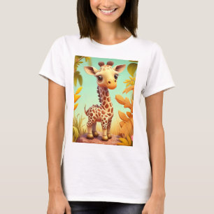 Tropical Cute Baby Giraffe Cartoon-37560 T-Shirt