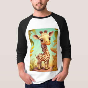 Tropical Cute Baby Giraffe Cartoon-37560 T-Shirt